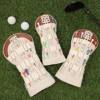 1pc Golf Club Headcovers Decorable Anti-Scratch Protection Cover For Golf 1/2/UT Wooden Pole Covers Replace Accessories