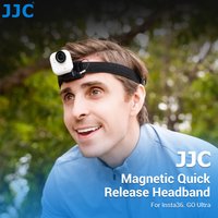 JJC Magnetic Headband For Insta360 GO Ultra Accessories Adjustable POV Head Strap Holder Belt for Vlog Selfie Jogging Travel