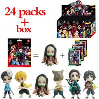2-24pcs Anime Blind Box Demon Slayer Blade Charcoal Zhilang You Bean Shanyi Figure PVC Model Ornament Blind Box Birthday Gift