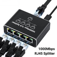 1000M Rj45 Splitter Gigabit Ethernet Adapter Internet Network Cable Extender Networking Adapter for PC TV Box Router Sharer