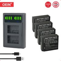 4Pcs 1200mAh DMW-BLG10 BLG10 BLG10E DMW-BLE9 Battery + LCD Dual USB Charger for Panasonic LUMIX GF5 GF6 GX7 LX100 GX80 GX85