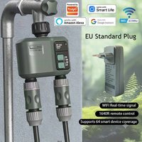 Tuya Wifi+RF433 2 Outlet Smart Garden Watering Timer Drip Irrigation Controller Rainfall Delay Programmable Works with Tuya
