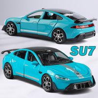 1:32 SU7 Ultra BYD Yangwang U9 Alloy Sportscar Model Diecast Toy Rear Wheel Pull Back with Sound Light Vehice Collecting Hobbies