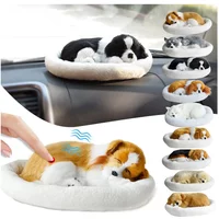 Simulation Breathing Dog Control Action Figures Battery Soft Stuffed Plush Animal Ornaments Girls Kids Lover Children Gift