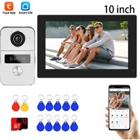 New Tuya Wifi Video Doorbell System HD 1080P Doorphone Door Camera 10 Inch Touch Screen Video Intercom 32GB card for Home 4 Wire