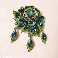 Classic Retro Baroque Style Large Rhinestone Brooches For Women Luxury Vintage Crystal Pendant Pins Lady Party Banquet Buckles