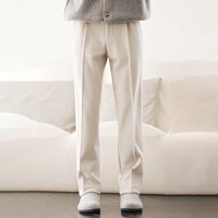 High Quality Men's Thick Wool Pants Autumn Winter Solid Color Merino Wool Knitted Soft Warm Drawstring Casual Trousers