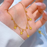 Classical Ruyi high-end chains tassel flower necklace vintage light luxury exquisite luster collar chain banquet jewelry gift