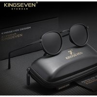 KINGSEVEN Vintage Round Frame Sunglasses Men Women Design Retro UV400 Glasses Male Popular Anti-glare Causal Driving Eyewear