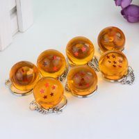 Dragon Series 1-7 Stars Balls Keychain Gokus Bead Pendant Metal Key Ring Men Car Women Bag Accessories Wholesale