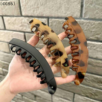 Leopard Print Banana Hair Clips Simple Non-Slip Frosted Hair Claws For Women Girls Bath Ponytail Hairpins Barrettes〔CC55〕