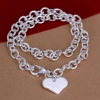 925 sterling Silver Classic Thick chain heart dragonfly pendant Necklaces for women fashion party wedding accessories Jewelry