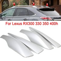 4PCS Luggage Roof Rack Rail Retrofit End Cover Protective Silver For Lexus RX300 330 350 400h 2003 2004 2005 2006 2007 2008