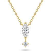 Luxury Gold Plated Marquise CZ Pendant Necklace Women Sparkling Daily Party Jewelry Gift