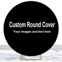 Tableclothsfactory Polyest Custom Round Backdrop Cover for Baby Shower Christmas Happy New Year Family Birthday Party Decor