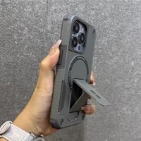 Invisible Kickstand Magnetic Case For Samsung S26 Ultra Plus S25 S24 Ultra Shockproof For Magsafe Wireless Charge Bracket Cover