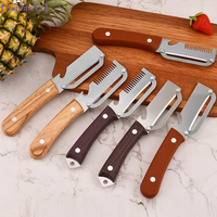 ใXia2ใ3-in-1 Multifunctional Serrated Peeling Knife Bottle Opener Scallion Shredding Vegetable Fruit Peeler Kitchen Tool{S}