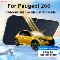 For Peugeot 208 2023-2026 Car Windshield Sunshade Cover Front Window Sun Shade Heat Insulation Summer Auto Accessories