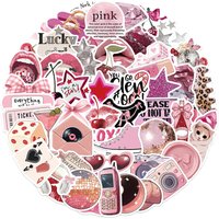 10/30/50pcs Cute Pink Aesthetic Downtown Girls Stickers Kawaii Ins Style Graffiti Decals Scrapbook Phone Laptop Sticker Packing