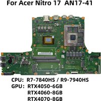 For Acer Nitro 17 AN17-41 Laptop Motherboard DAZGUMB1AD0,CPU:R7-7840HS / R9-7940HS,GPU:RTX4050 RTX4060 RTX4070 DDR5 NB.QKN11.002