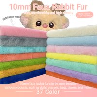 Faux Rabbit Fur Fabric Encrypt 100% Polyester 10mm Pile Super Soft diy Cotton Doll Plush Fabric by the meter For Sewing Fabric