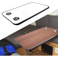 RV Wood Table Top RV Table Top Wood with 2 Stainless Steel Cup Holders for Trailer Motorhome Yacht Boat Deck 800 X 400mm