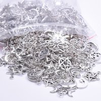 30Pcs/Lot Mix Styles Universe Witchcraft Goddess Triple Sun Crescent Moon Charms Random Vintage Star Pentagram Pendant Jewelry