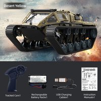 1:16 Remote Control Car Military Crawler RC Tank, Adjustable Speed/Steering, Openable Doors, JJRC C8812 All-Terrain RC Truck Toy
