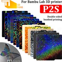 P2S Build Plate Double Sided Spring Steel Sheet 257x257mm for bambu lab X1/P1/A1/P2 Series Heatbed Various styles