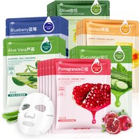 10pcs Natural Plant Facial Mask Moisturizing Oil Control Anti-Aging Fruit Aloe Korean Sheet Face Mask Beauty Skin Care Prodcuts
