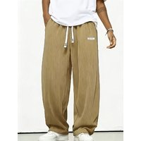 Pantalon décontracté en velours côtelé pour homme, coupe ample, style streetwear, taille élastique avec cordon de serrage, collection automne 2026