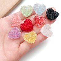 5/10 pcs New Style Transparent Acrylic Peach Heart Shape Soft Sugar Candy Beads with Holes for DIY Keychain Ornament Accessories