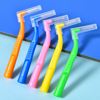100pcs L-Shape Interdental Brush Wire Orthodontic Interdental Brush Orthodontic Toothbrush Soft Bristle Oral Care