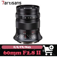 7artisans 60mm F2.8 II APS-C 1:1 Magnication Macro Lens Manual Focus Prime Lens for Nikon Z Sony E Fuji FX M43 Canon EOS-M-mount