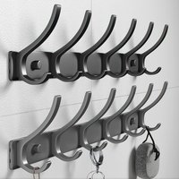 no drill of door hooks, space aluminum, non perforated bathroom hooks, bedroom storage, clothes hanger hooks, wall clothes hook