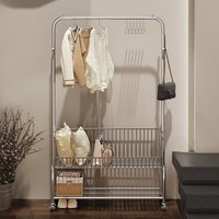 Luxury Floor-Mounted Clothes Drying Rack Bedroom Overnight Clothes Bag Storage Organizer Iron Material Multi-Functional Manua...