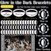 20-200Pcs Glow in the Dark Bracelets Light up Bracelet LED Wedding Bracelets Flashing Wristband Wedding Birthday Party Supplies