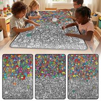 150x100cm Coloring Blanket Washable Couch Throws Soft Blankets for Boys Girls Families Craft Lovers Preschools Birthday Holiday