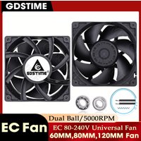 Gdstime Fan 230V 220V 240V Ventilator EC Fan 60mm 80mm 120mm Cabinet Fan Dual Ball Axial Exhaust Housing fan for PC CPU Cooling