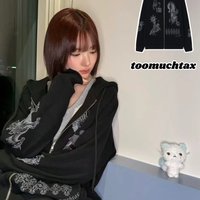 Casual Printed Hoodie And Pants Set Women's Spring Autumn Cotton Long Sleeve Zipper Loose Fit Sweatshirt Outfit Jennie Style