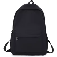 Women Schoolbag Waterproof Large Capacity School Backpack Simple Zipper Solid Color Girl Casual School Bag Student Backpack