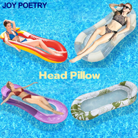 Foldable Inflatable Floating Pillow Water Hammock Float Lounger Pool Chair Drifter Swim Air Exercise Saddle Recliner Bed Mattre