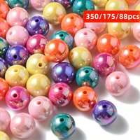 350/175/88pcs 6/8/10mm Multicolor AB color Acrylic Dual-Color Beads For DIY Jewelry Making, Bracelet Necklace Crafts Accessories