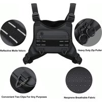 Sports Chest Bag Water Resistant Lightweight Front Chest Pack Running Vest Bag With Built-In Phone Holder Extra Storage
