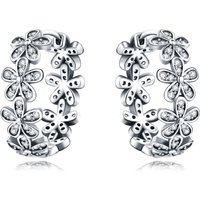 CYCUFF S925 Sterling Silver Vintage Daisy Flower Earrings Hoop Earrings Women Jewelry Original Trendy Anniversary Gifts