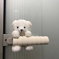 Cute Bear-shaped Door Handle Protector, Suitable For Room Doors, Anti-collision And Anti-static Flexible Fabric Cover