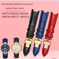 Bracelet de montre en cuir véritable pour BrosMk2277, 2425, à encoche de table, Michael Kors Mike Coles, pour femmes
