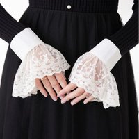 1pair Lace Cuffs White Detachable Fake Sleeves Wedding Bridal Gowns Sweater Cuff Halloween Costume Cosplay Accessories