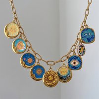 Fashion Colorful Sun Star Devil's Eye Flower Women Men Pendant Necklace DIY Making Charm Bracelet Accessories Wholesale 2026