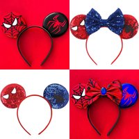 Disney Mickey Mouse Ears Marvel Spiderman Headbands for Kids Girls The Avengers Hairbands Adult Men Women Hair Accessories Gifts